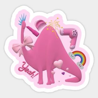 Valentines Dinosaur - Please accept my love Sticker